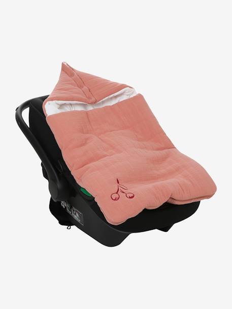 Summer Special Baby Nest in Cotton Gauze grey blue+rose - vertbaudet enfant 