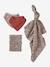 4-piece baby gift set: 2 bibs + 1 muslin cloth + 1 health book cover multicoloured+set pink - vertbaudet enfant 