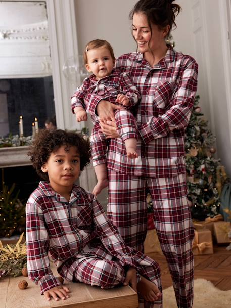 Chequered Christmas Pyjamas, Family Capsule Collection for Babies chequered red - vertbaudet enfant 