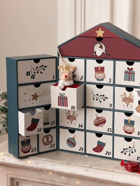 Calendrier de l'Avent maison en carton vert imprimé - vertbaudet enfant 