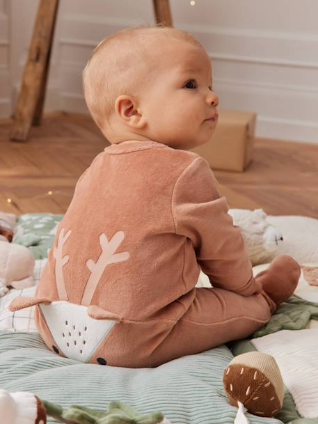 Christmas Special Reindeer Gift Box with Sleepsuit + Bib  for Babies pecan nut - vertbaudet enfant 