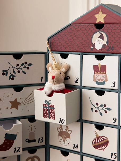 Calendrier de l'Avent maison en carton vert imprimé - vertbaudet enfant 