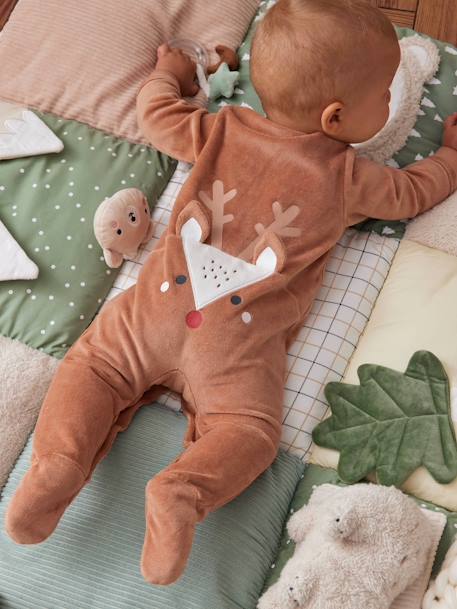 Christmas Special Reindeer Gift Box with Sleepsuit + Bib  for Babies pecan nut - vertbaudet enfant 