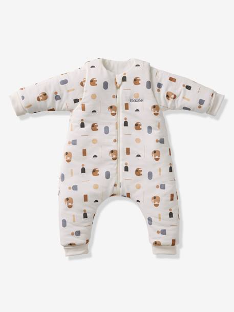 Footed Jumpsuit, Long Detachable Sleeves, PETIT ELEPHANT printed white - vertbaudet enfant 