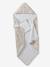 Cape de bain gaze de coton personnalisable + gant de toilette BABYLON beige imprimé - vertbaudet enfant 