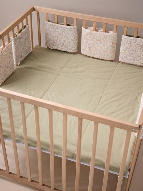 Reversible cot bumper BABYLON printed beige - vertbaudet enfant 