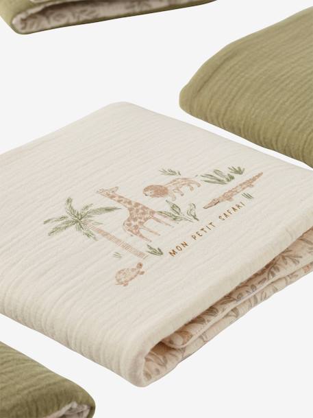 Reversible cot bumper BABYLON printed beige - vertbaudet enfant 