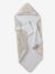 Cape de bain gaze de coton personnalisable + gant de toilette BABYLON beige imprimé - vertbaudet enfant 