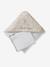 Cape de bain gaze de coton personnalisable + gant de toilette BABYLON beige imprimé - vertbaudet enfant 