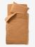 Plain Duvet Cover + Pillowcase Set in Organic Cotton* Gauze for Babies ochre+sage green+vanilla - vertbaudet enfant 