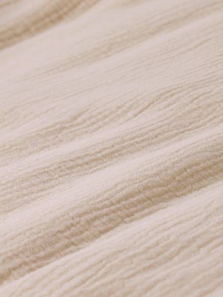 Parure bébé housse de couette + taie d'oreiller unie en gaze de coton Bio* ocre+vanille+vert sauge - vertbaudet enfant 