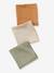 Pack of 3 Plain Muslin Squares in Organic Cotton* multicoloured+set pink - vertbaudet enfant 