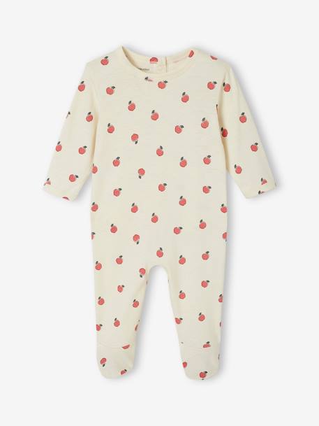 Lot de 2 pyjamas bébé fille pommes vert sauge - vertbaudet enfant 