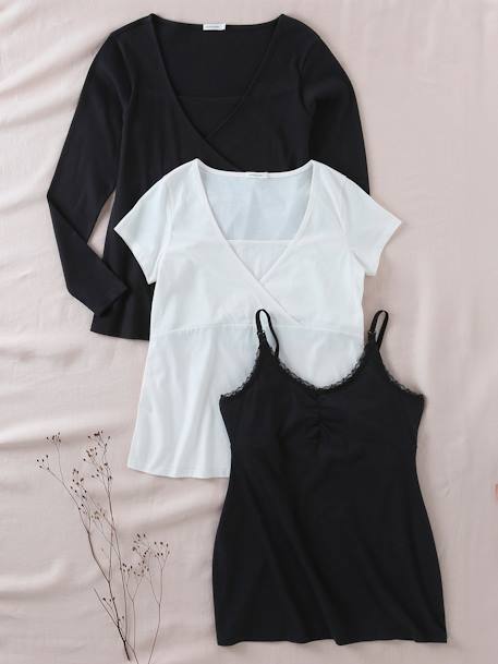 Maternity & Nursing Special 3-Piece Set: Tops + Cami black - vertbaudet enfant 