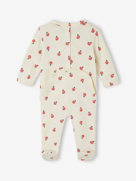 Lot de 2 pyjamas bébé fille pommes vert sauge - vertbaudet enfant 