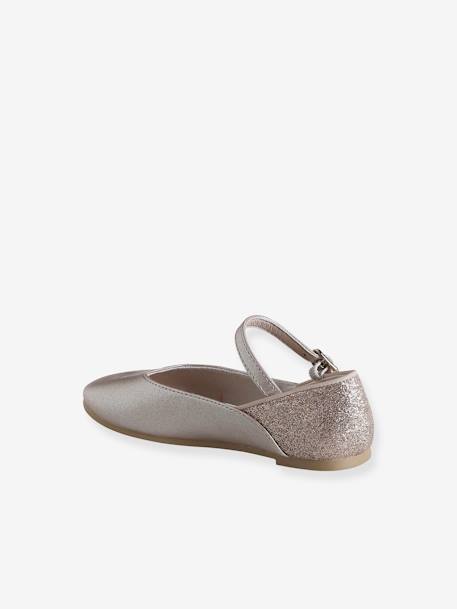 Glittery Ballet Pumps for Girls, Designed for Autonomy gold - vertbaudet enfant 