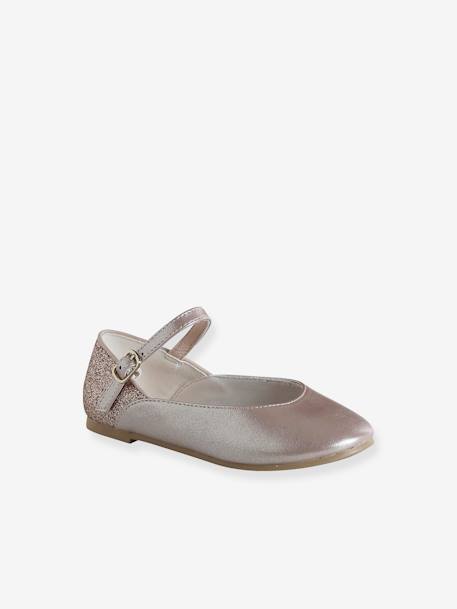 Glittery Ballet Pumps for Girls, Designed for Autonomy gold - vertbaudet enfant 