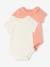 Lot de 2 bodies bébé naissance col fantaisie manches courtes corail+vert sauge - vertbaudet enfant 