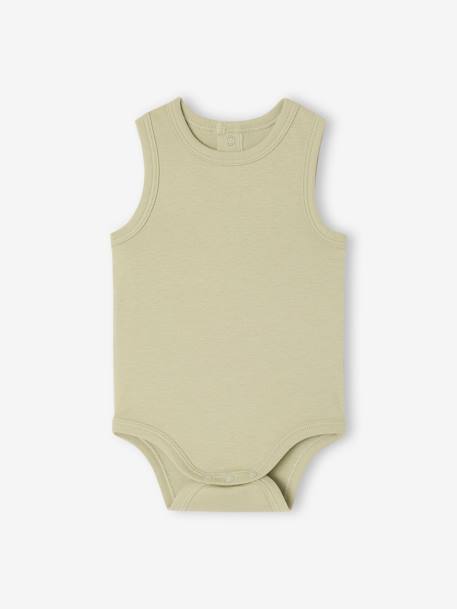 5 pack of sleeveless baby bodysuits sage green - vertbaudet enfant 