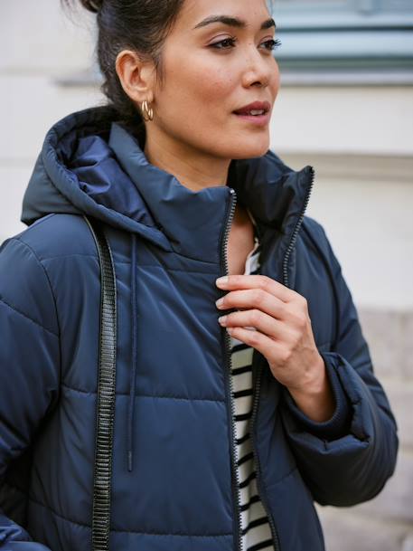 Adaptive Padded Coat, for Maternity & Babywearing by ENVIE DE FRAISE navy blue - vertbaudet enfant 