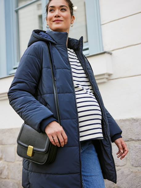 Adaptive Padded Coat, for Maternity & Babywearing by ENVIE DE FRAISE navy blue - vertbaudet enfant 