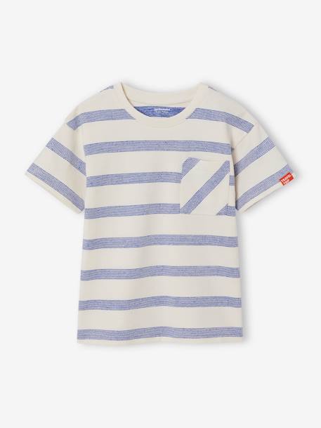 T-shirt garçon épais effet gauffré rayé blanc - vertbaudet enfant 