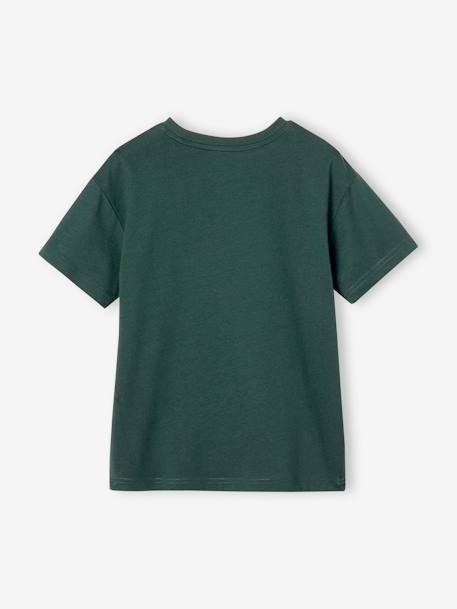 Boys' T-shirt with chest motif fir green+green - vertbaudet enfant 