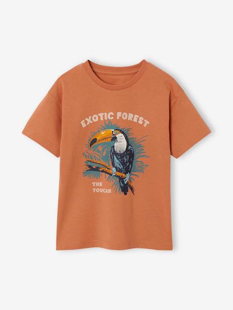 T-shirt garçon motif animalier bleu ardoise+orange - vertbaudet enfant 