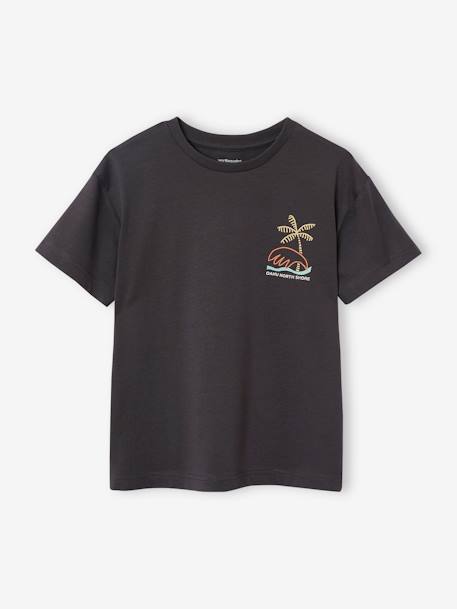 T-shirt garçon motifs devant et dos anthracite+blanc+bleu ciel+bleu océan+bois de rose - vertbaudet enfant 