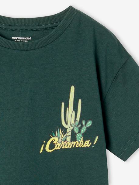 Boys' T-shirt with chest motif fir green+green - vertbaudet enfant 