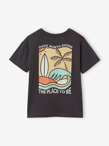 T-shirt with motif on front and back for boys anthracite+dusky pink+ocean blue+sky blue+white - vertbaudet enfant 