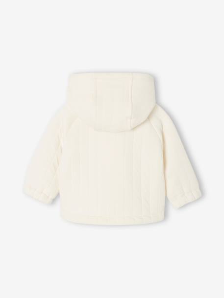 Gilet naissance à capuche en molleton matelassé écru - vertbaudet enfant 