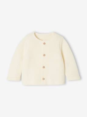 Gilet bébé naissance maille point mousse - vertbaudet enfant Bébé-Pull, gilet, sweat-Gilet-Gilet bébé naissance maille point mousse