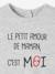 T-shirt bébé à message manches longues blanc+gris chiné - vertbaudet enfant 