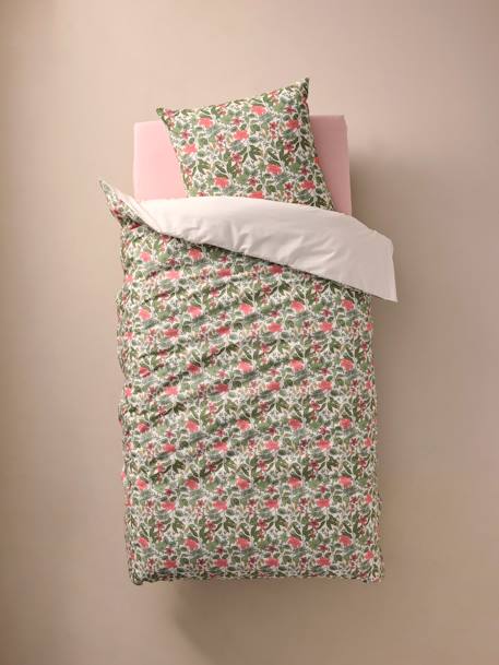 Duvet Cover + Pillowcase Set with Recycled Cotton for Children, Tropical multicoloured - vertbaudet enfant 