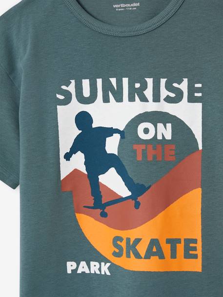 T-shirt garçon motifs graphiques manches courtes blanc+bleu nuit+vert d'eau - vertbaudet enfant 
