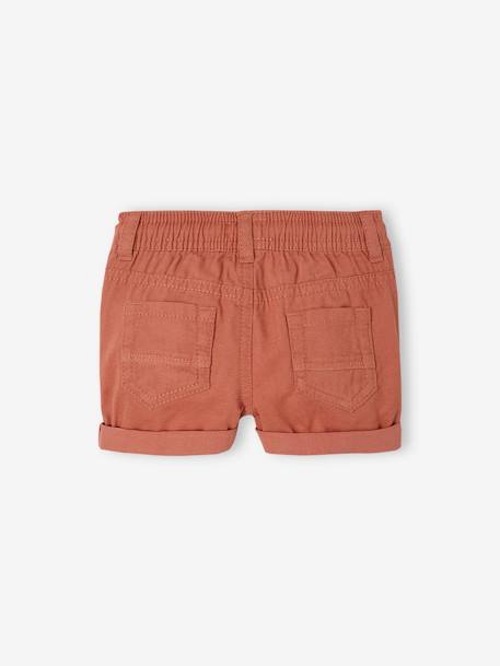 Short bébé garçon en toile taille élastiquée cappuccino+terracotta - vertbaudet enfant 
