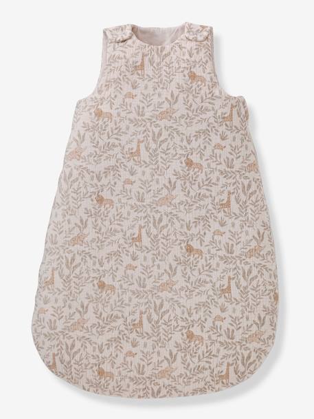 Sleeveless cotton gauze sleepbag, BABYLON printed beige - vertbaudet enfant 