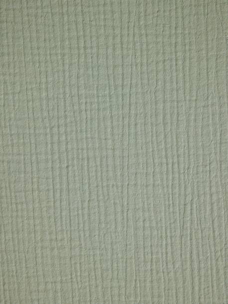 Plain Fitted Sheet in Organic Cotton* Gauze for Babies ochre+sage green+vanilla - vertbaudet enfant 
