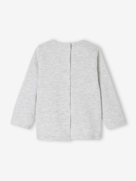 T-shirt bébé à message manches longues blanc+gris chiné - vertbaudet enfant 