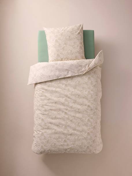 Parure housse de couette + taie oreiller enfant GREEN JUNGLE, avec coton recyclé vert imprimé - vertbaudet enfant 