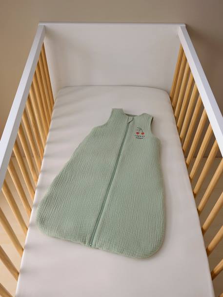 Summer sleepbag with central opening CHERRY sage green - vertbaudet enfant 