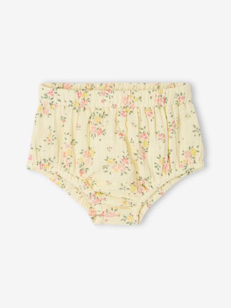 Floral dress and bloomers set for newborn pale yellow - vertbaudet enfant 