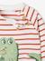 Sweat bébé en molleton rayé bleu+rayé vert+tomette - vertbaudet enfant 