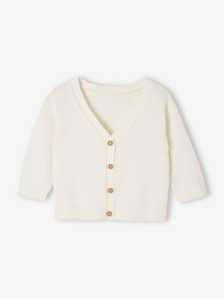 Fine Knit Cardigan for Boys white - vertbaudet enfant 