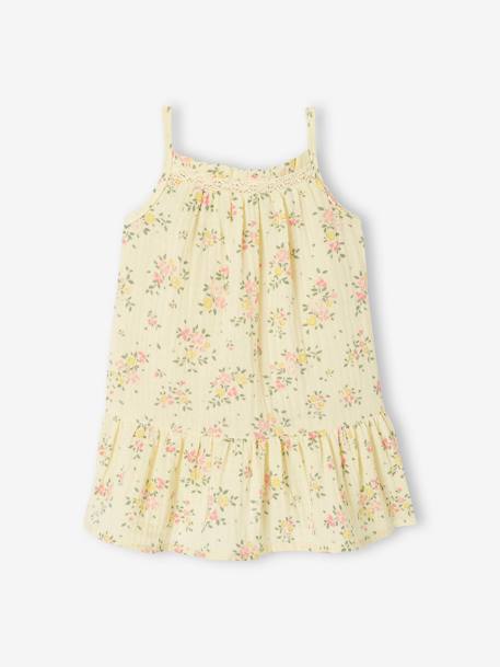 Floral dress and bloomers set for newborn - pale yellow, Baby