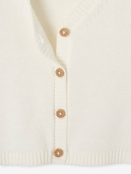 Fine Knit Cardigan for Boys white - vertbaudet enfant 