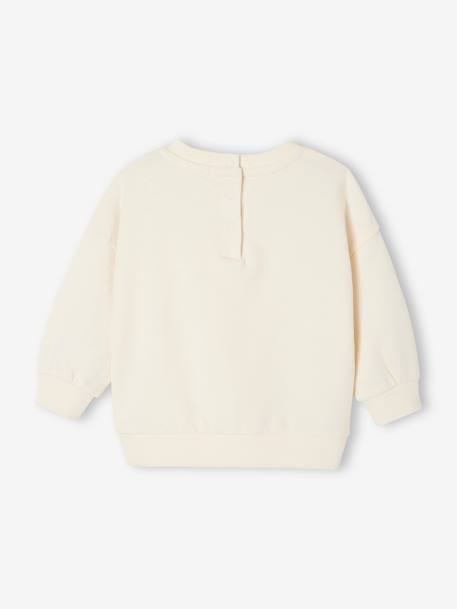 Sweat bébé col rond écru+vert sauge - vertbaudet enfant 