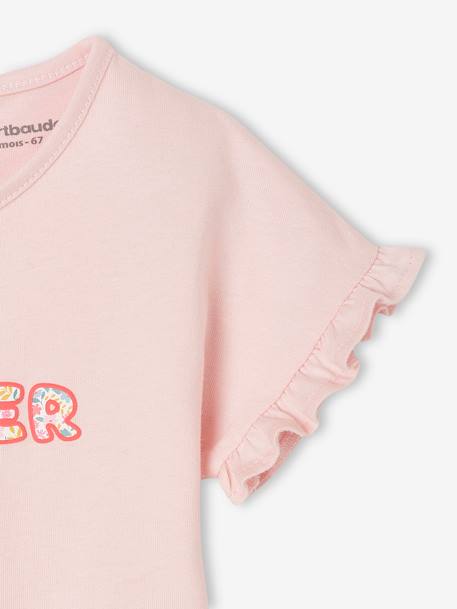 T-shirt bébé à message en coton bio rose pâle - vertbaudet enfant 