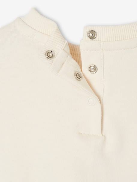 Sweat bébé col rond écru+vert sauge - vertbaudet enfant 